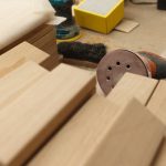 Joiner workplace. Carpentry woodworking tools